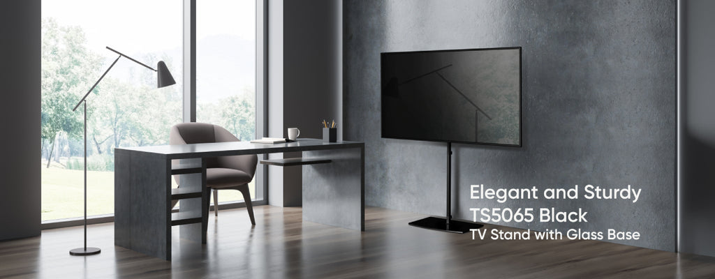 Essence of Elegance - TS5065 TV Stand with Glass Base