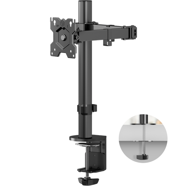 Desk Mount for Monitor 13"-34" max 18 lbs, Tilt-Swivel, with Rotation, Black D121E