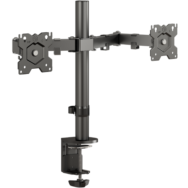 Desk Mount for Two Monitors 13"-32" max 18 lbs, Tilt-Swivel, with Rotation, Black D221E