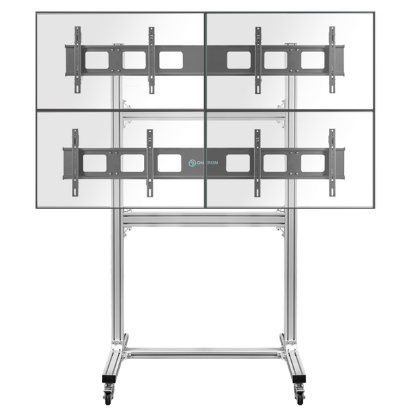 Floor TV stand 4 x 43”- 55" max 110 lbs, silver FSPRO2L22-S