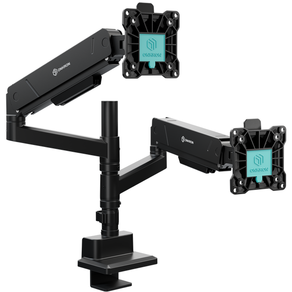 ONKRON Dual Monitor Arm for 17"–45" Monitors, Desk Mount, Black G140