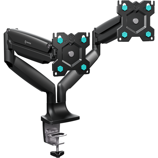 Desk Mount for Two Monitors 13"-32" max 20 lbs, Tilt-Swivel, with Rotation, Black G200