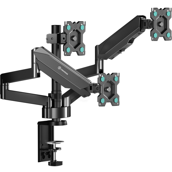 Desk Mount for Three Monitors 13"-32" max 18 lbs, Tilt-Swivel, with Rotation, Black G280