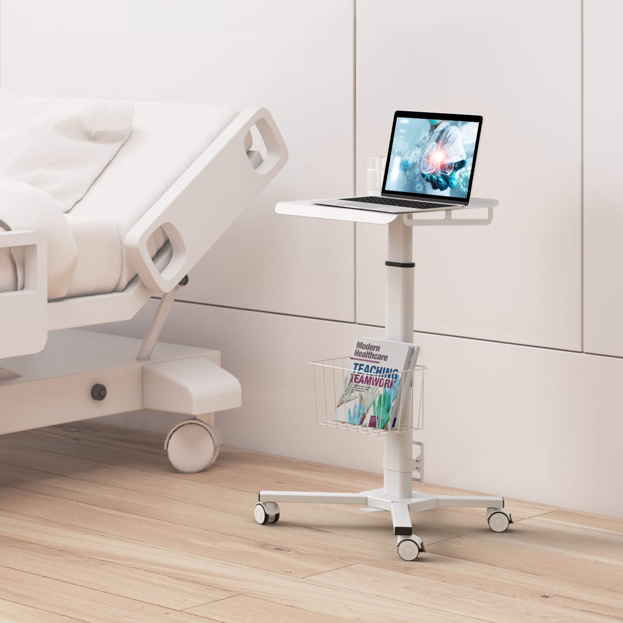 Notebook Rims Laptop Computer Desk Wheels Height Adjustable Table | Pneumatic Gas