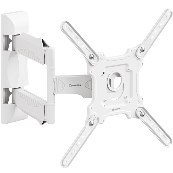 Tilting and swiveling TV bracket for 32"-65" max 77 lbs, white M4