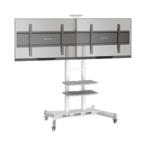 Mobile TV stand for two TVs 40"-65", max 233 lbs, white TS1881DV