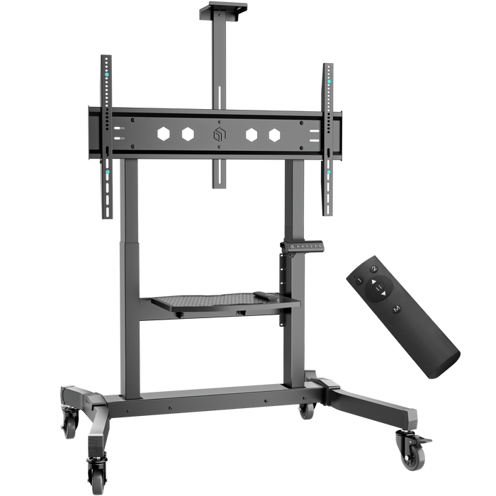 Motorized mobile TV stand for TVs or interactive panels 50"-100", max 286 lbs, black TS1991E