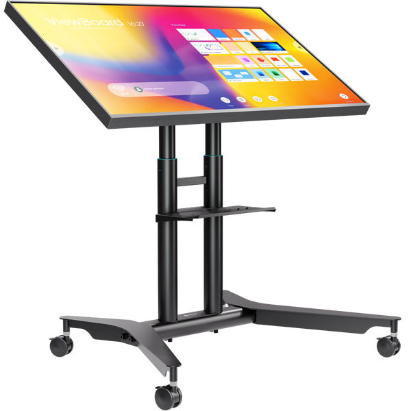 ONKRON TS1350-B mobile TV stand on wheels for 32–75 inch screens, tilting, black