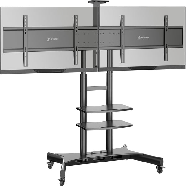 Mobile TV stand for two TVs 40"-65", max 233 lbs, black TS1881DV